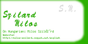 szilard milos business card